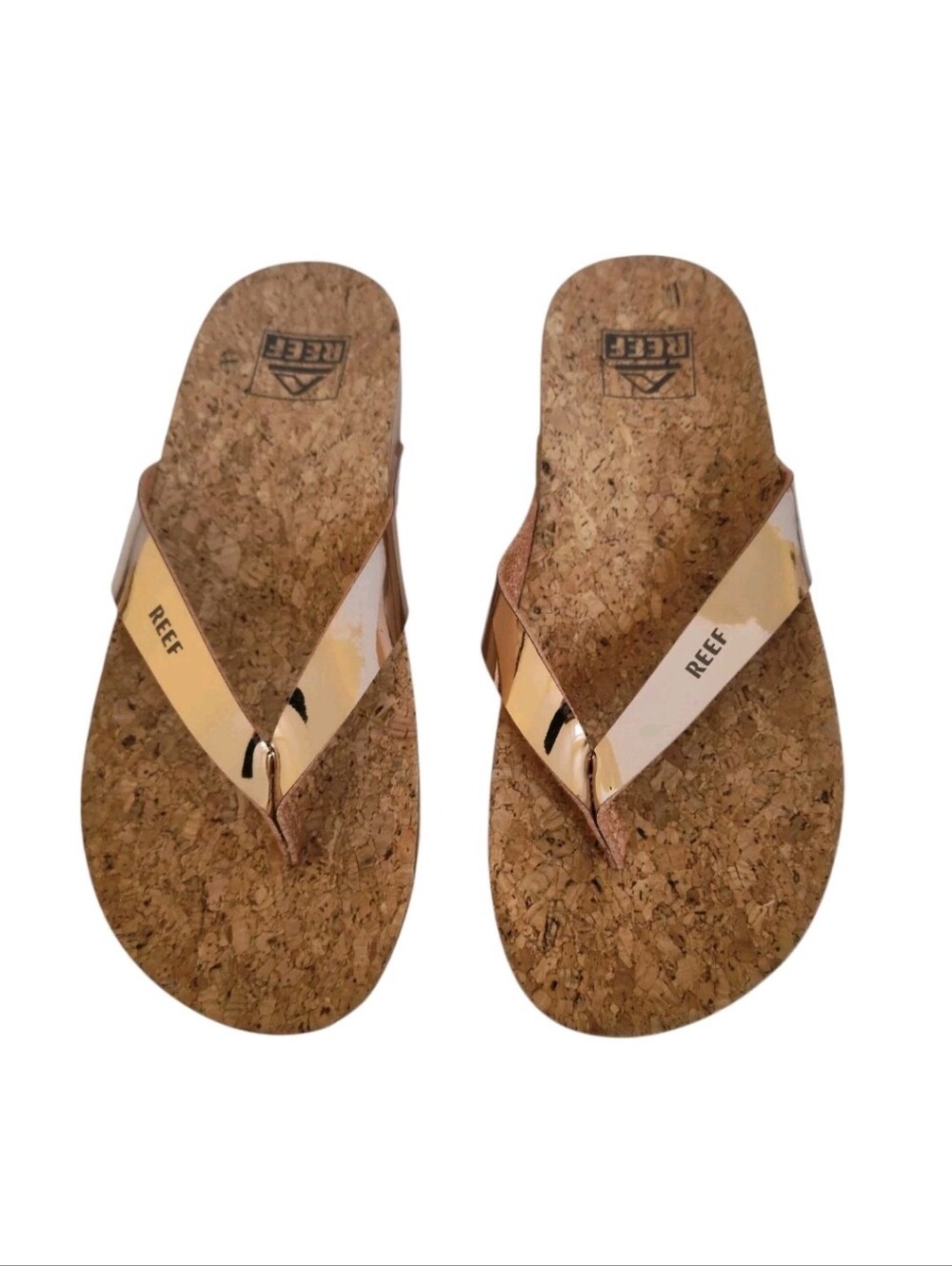 Reef Women's Cushion Court Flip Flops Sandals Size 5 Metallic Copper Strap